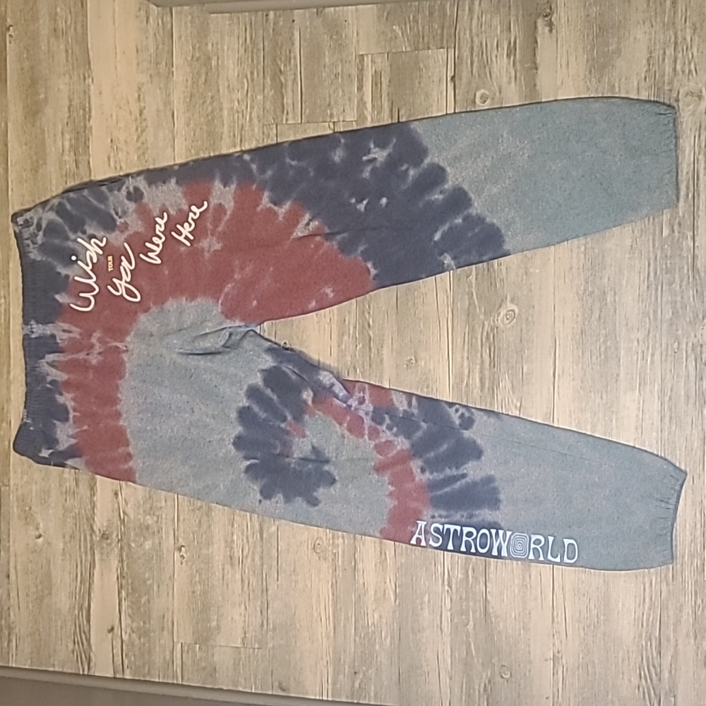 Travis Scott Astroworld Tour Wish You Were Here Tie-Dye Sweatpants- Sz L